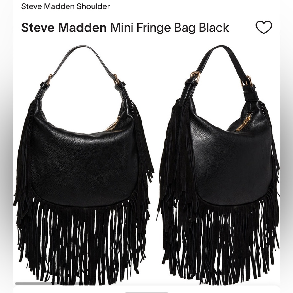 Steve Madden Mini Fringe Bag Black